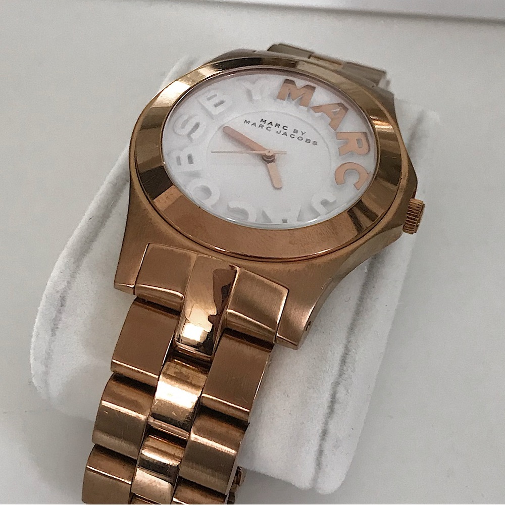 Marc by Marc Jacobs Rivera White Dial Rose Gold Ion Plated Unisex Watch